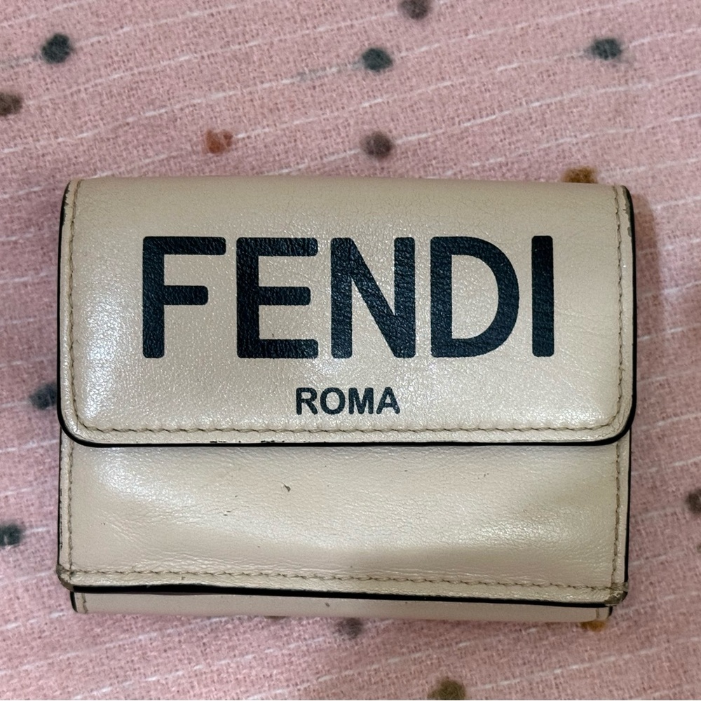 FENDI MICRO TRIFOLD Leather Micro Wallet AUTHENTIC